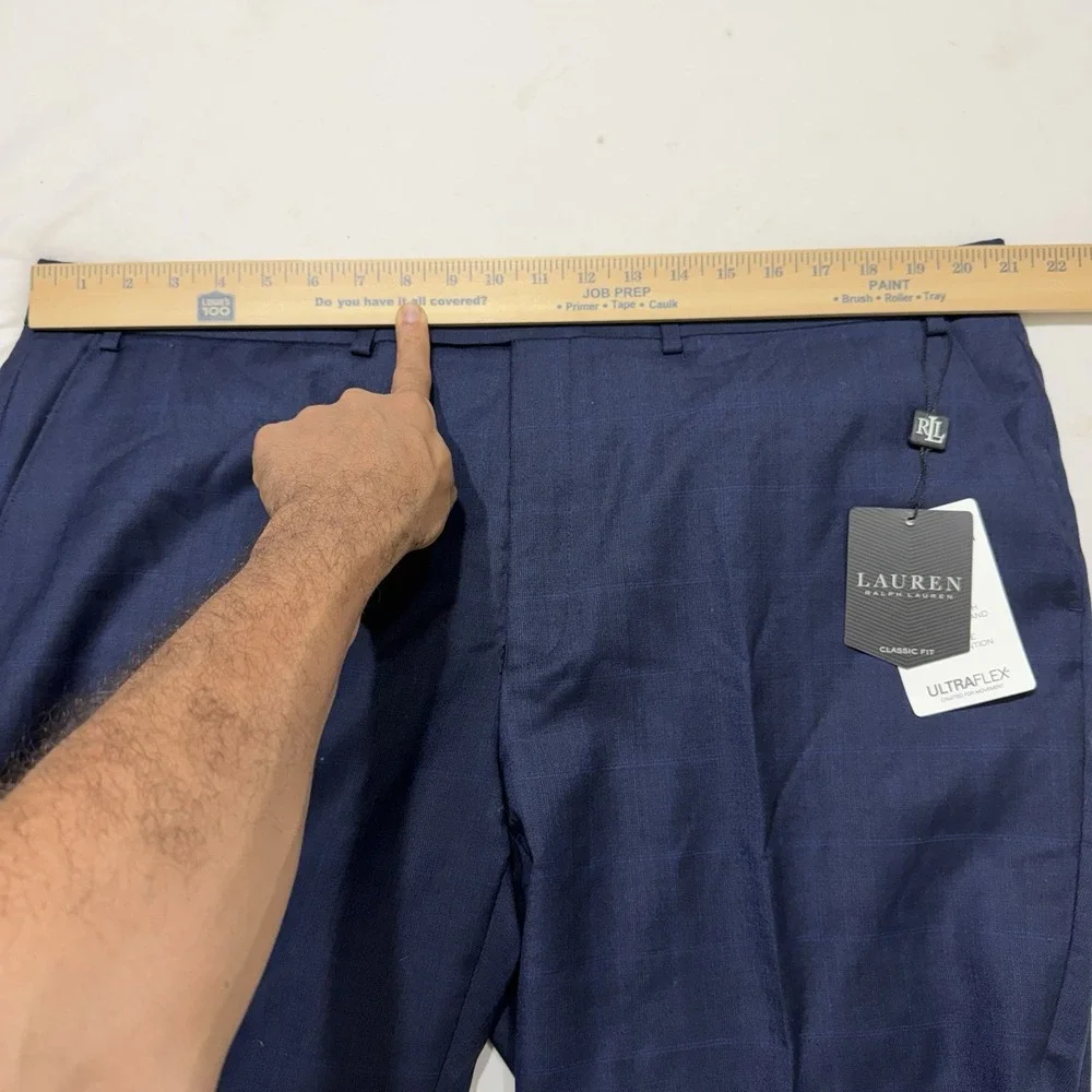 Lauren Ralph Lauren Classic Fit Suit Trouser Mens 42 X 30 Navy Ultra Flex NWT